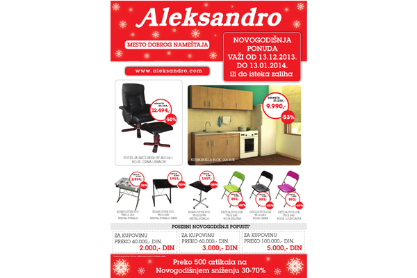 Aleksandro akcija katalog - Novogodišnja akcija