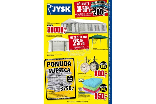 JYSK katalog nedelja dobre kupovine važi do 17.7