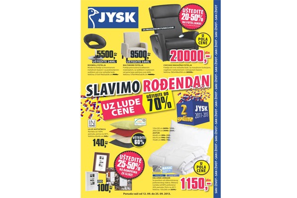 JYSK katalog akcija septembar 2013