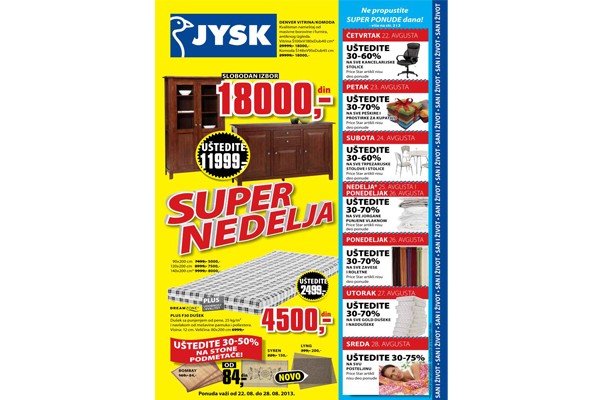 Jysk katalog Avgust 2013 - Super Nedelja!!!