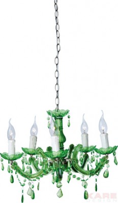 Hanging Lamp Barock Green 5 Lights