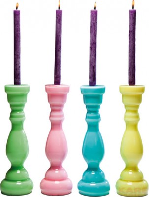 Candle Stand Pastel Fusil 37cm Assorted