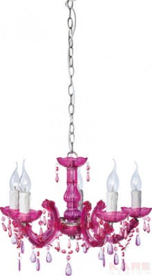 Hanging Lamp Barock Pink 5 Lights
