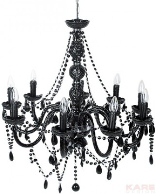 Pendant Lamp Gioiello Crystal Black 9-Branched