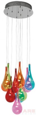 Pendant Lamp Falling Drops Rainbow 10 Lights