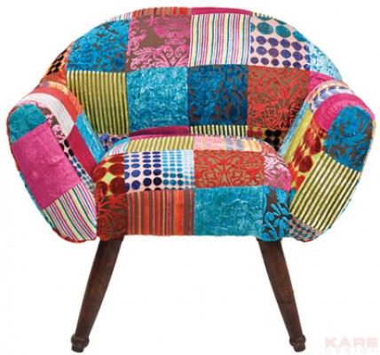Arm Chair Patchwork Velvet Colore