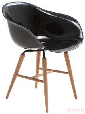 Chair with Armrest Forum Wood Black