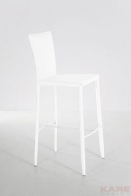 Leather Bar Stool Milano White