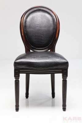 Padded Chair Gastro Louis Black Croco