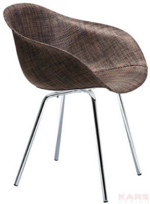Chair with Armrest Forum Chrome Brown