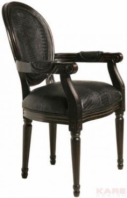 Chair with Armrest Gastro Louis Black Croco