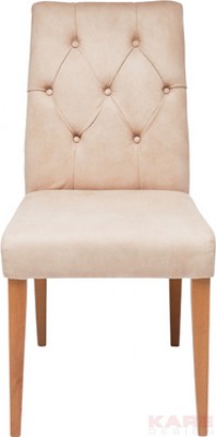 Padded Chair Casual Buttons Cream