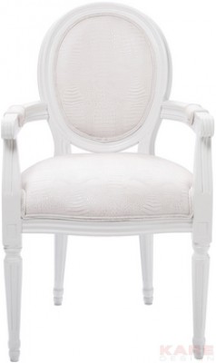 Chair with Armrest Gastro Louis White Croco