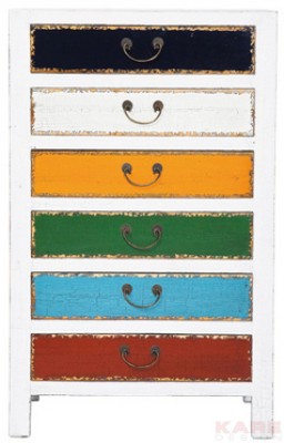 Cabinet Harlekin White 6 Drawers