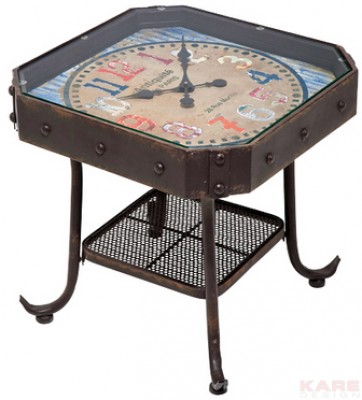 Side Table Antique Clock 45x45cm