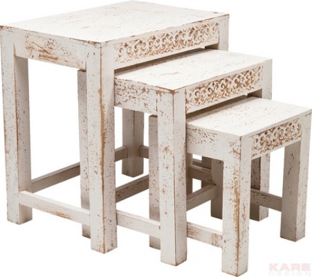 Taberna Side Table White (3/Set)