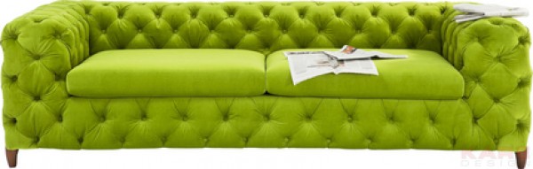 Sofa Desire Velvet Green 3-Seater