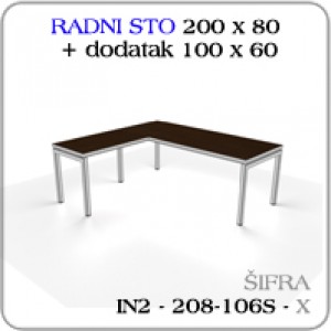 Radni sto 200 x 80 - dodatak 100 x 60