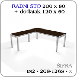 Radni sto 200 x 80 - dodatak 120 x 60