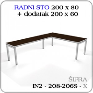 Radni sto 200 x 80 - dodatak 200 x 60
