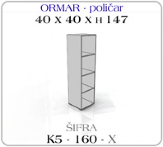 Ormar poličar 40 x 40 x 147