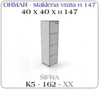 Ormar 40 x 40 x 147 - staklena vrata H 147