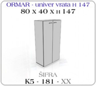 Ormar 80 x 40 x 147 - univer vrata H 147