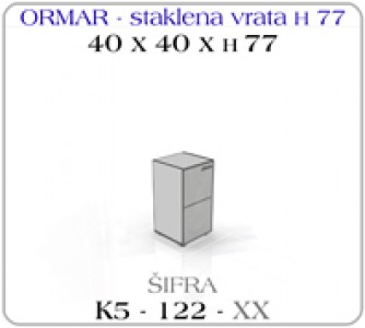 Ormar 40 x 40 x 77 - staklena vrata H 77