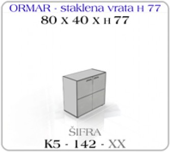Ormar 80 x 40 x 77 - staklena vrata H 77