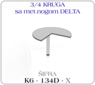 Tri cetvrtine kruga sa metalnom nogom DELTA