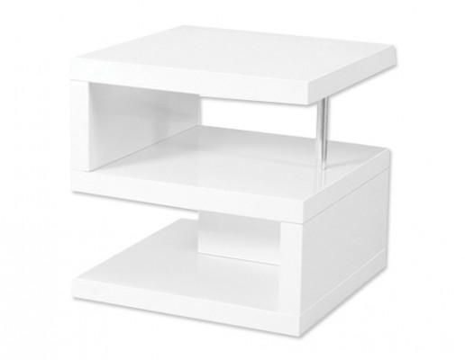 KLUB STO LINIJA 50X50X50 MDF BELI VISOKI SJAJ FORTRADE