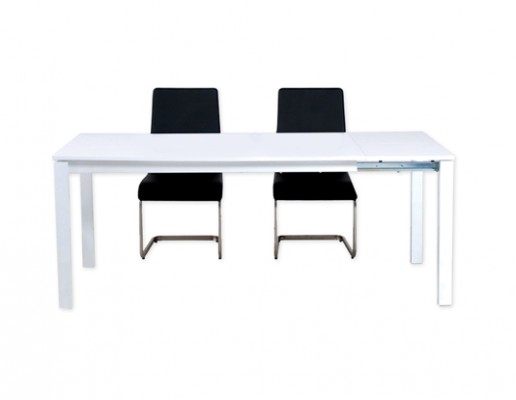 TRP STO ELIZA 140(180)X80 BELI MDF VISOKI SJAJ FORTRADE