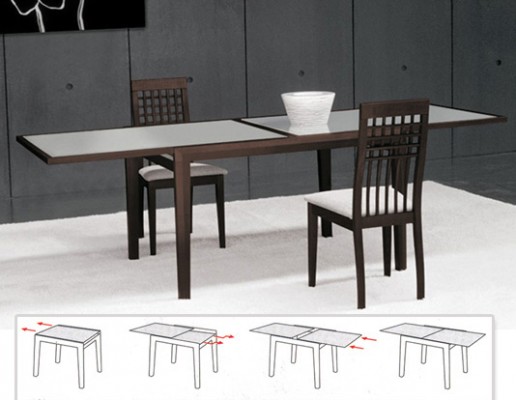 STO BL 81 ORAH DRVO. TOP STAKLO 160(220)X90X75H NA RAZVLACENJE PINO