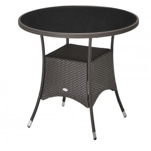 Sto ANDRIA Ø110cm alu/petan/staklo braon