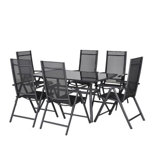BAŠTENSKA GARNITURA INOUT STO+ 6 STOLICA METALNI 64X55X106CM 150X90XH72